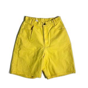 Vintage 90's Bright Yellow Bermuda Shorts | 24" Waist
